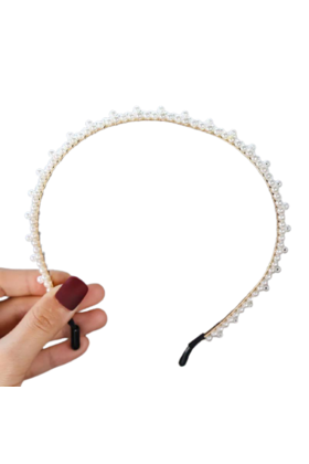 Haarband met parelmoer kralen *