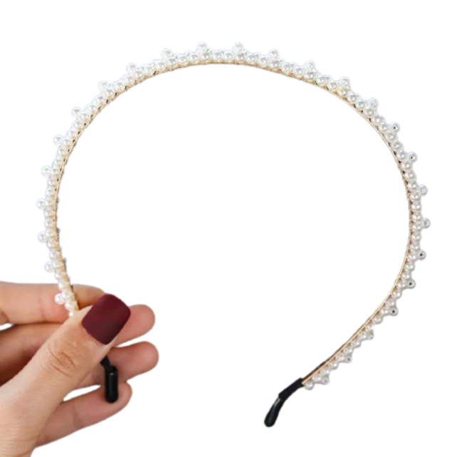 Haarband met parelmoer kralen