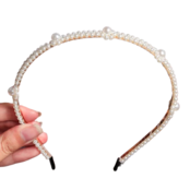 Haarband met parelmoer kralen