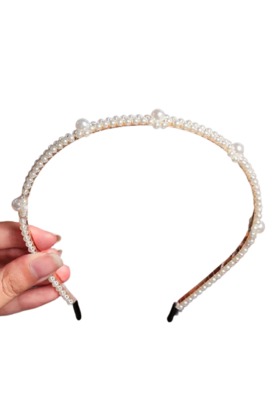 Haarband met parelmoer kralen *