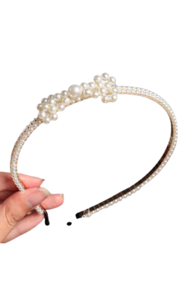 Haarband met parelmoer kralen *