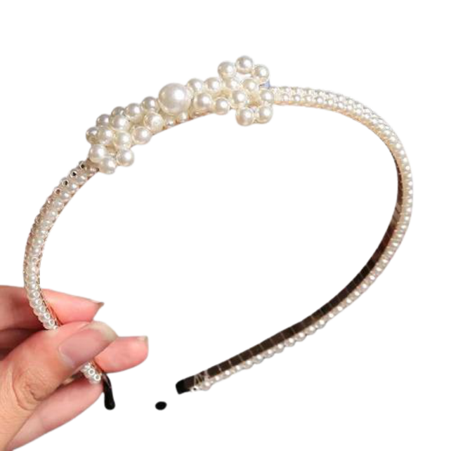Haarband met parelmoer kralen