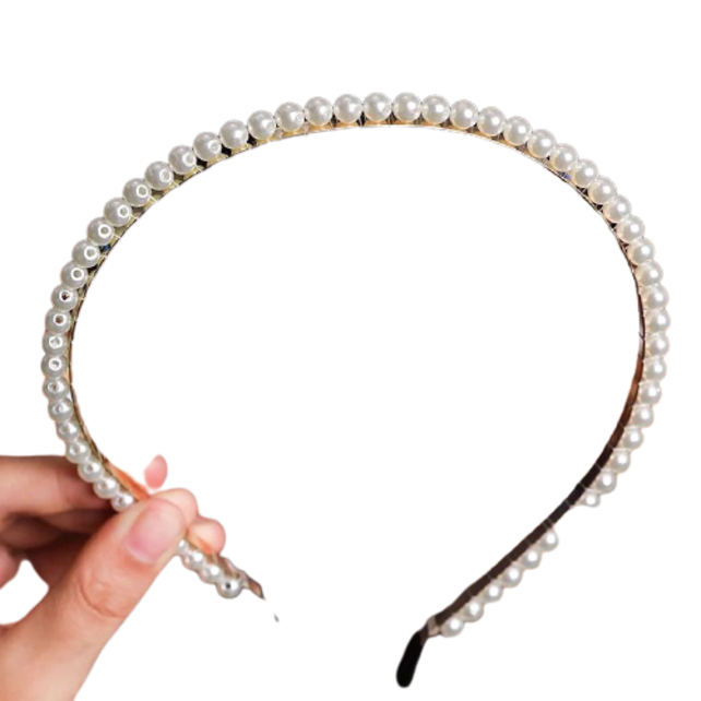 Haarband met parelmoer kralen