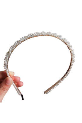 Haarband met parelmoer kralen *