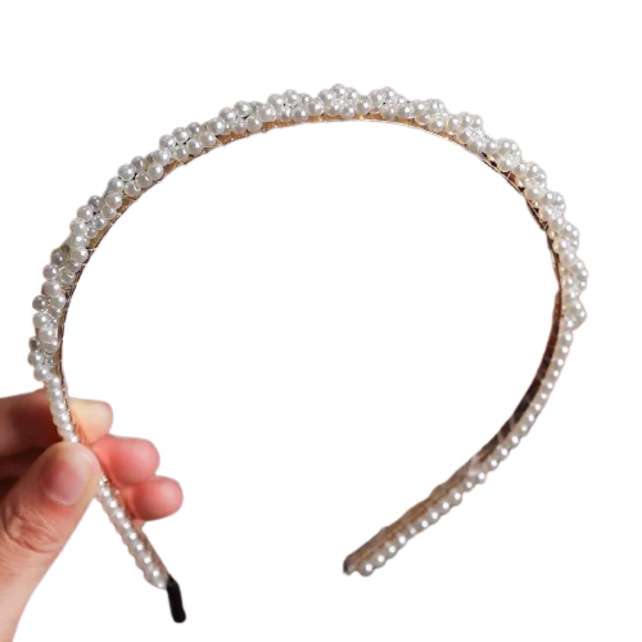 Haarband met parelmoer kralen