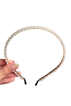 Haarband met parelmoer kralen *