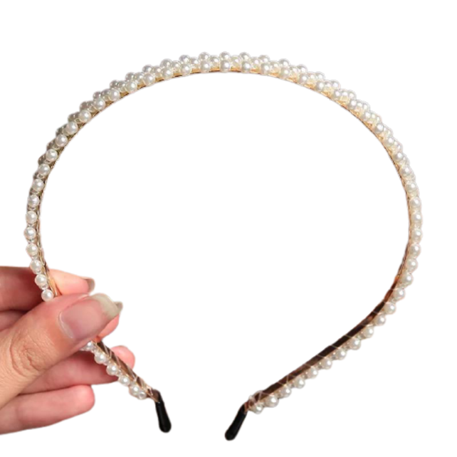 Haarband met parelmoer kralen