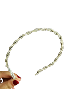 Haarband met parelmoer kralen *