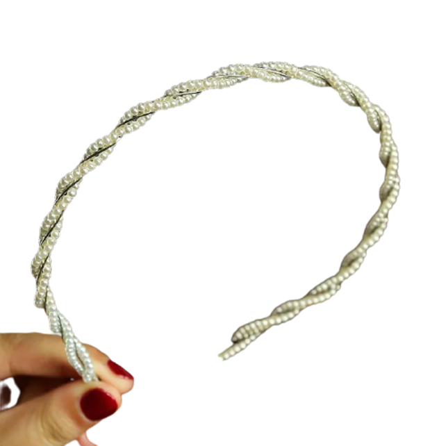 Haarband met parelmoer kralen