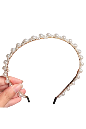 Haarband met parelmoer kralen *