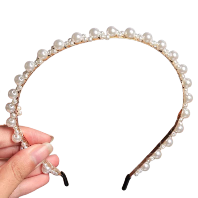 Haarband met parelmoer kralen