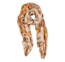 Viscose sjaal floraprint - bruin/beige