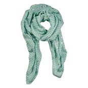 Viscose sjaal geometrische print met gouden details - wit/groen