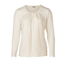 Dames lange mouwen shirt plooien offwhite