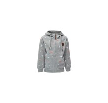 Meisjesvest lichtgrijs met bloemetjes