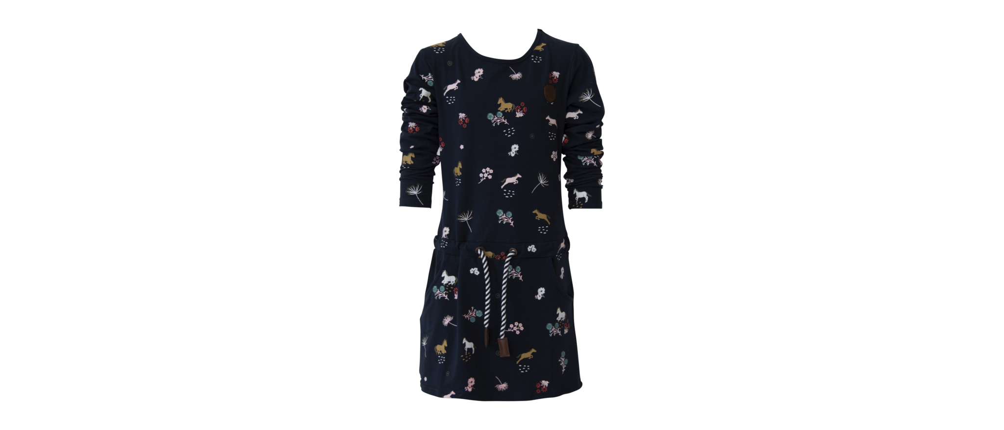 Meisjes jurk Marine met ankers/stuur lange mouwen