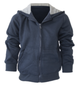 Jongens vest donkerblauw met capuchon
