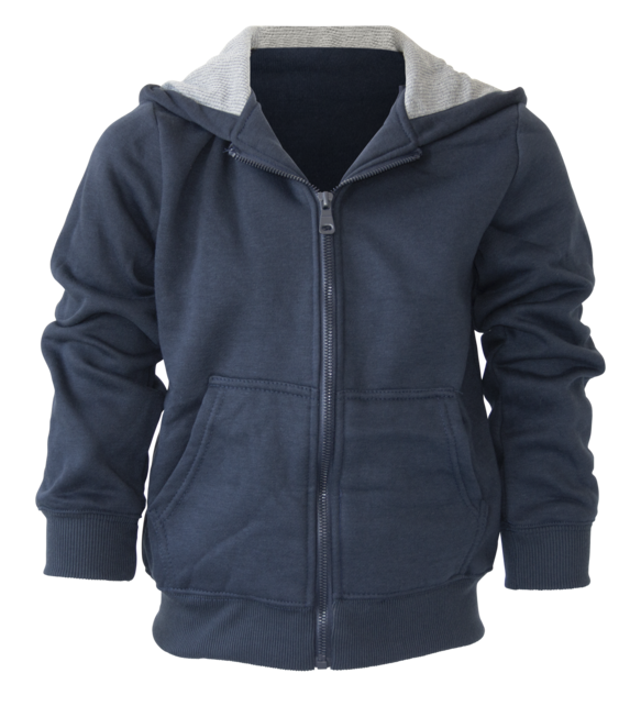 Jongens vest donkerblauw met capuchon
