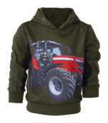 Jongens trui hoodie met tractor MF groen *