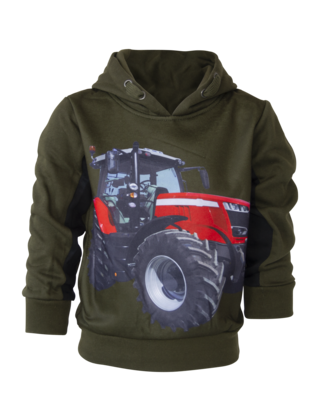 Jongens trui hoodie met tractor MF groen *