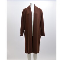 Damesvest lang openvallend - bruin/cognac