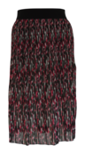 Dames plissé rok kort - print zwart/fuchsia/wit *