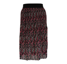 Dames plissé rok kort - print zwart/fuchsia/wit *