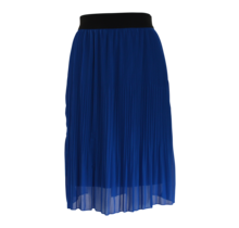 Dames plissé rok kort met elastische brede tailleband - kobaltblauw
