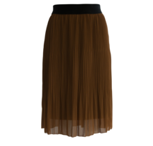 Dames plissé rok kort - cognac