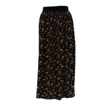 Dames A-lijn rok lang elastische brede tailleband print zwart/bruin/camel/wit