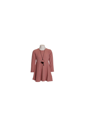 Meisjes jurk met leuke ketting - oud roze *