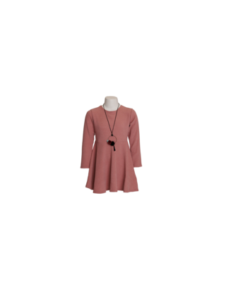 Meisjes jurk met leuke ketting - oud roze *