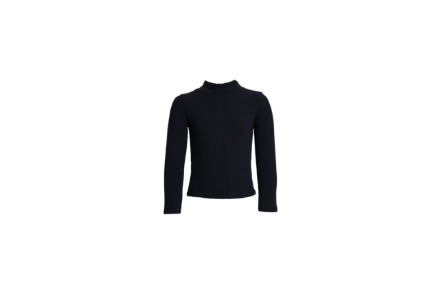 Meisjes trui Sylvie met opstaand boordje - donkerblauw *