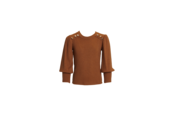 Meisjes trui Sylvie met gouden knoopjes - cognac *