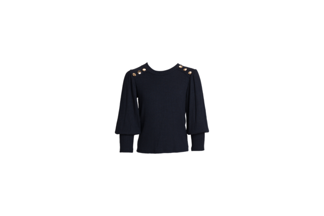 Meisjes trui Sylvie met gouden knoopjes -donker blauw *