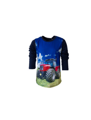 Jongens shirt lange mouwen met MF tractor - donkerblauw *