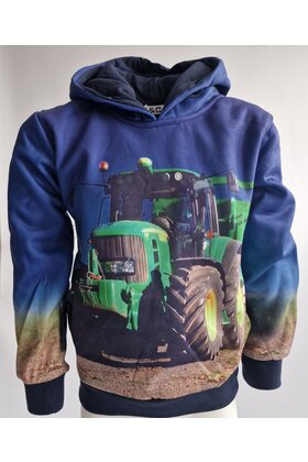 Jongens trui met capuchon John Deere - kobaltblauw *