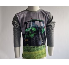 Jongens shirt lange mouwen met Deutz tractor - lichtgrijs