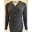Remo Fashion Dames vest met V-hals parelmoer knopen - zwart