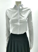 Dames blouse lange mouwen katoenmix met stretch - wit  *