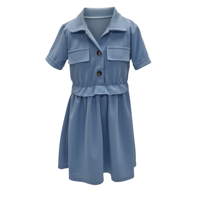 Meisjes jurk Tess - lichtblauw  *