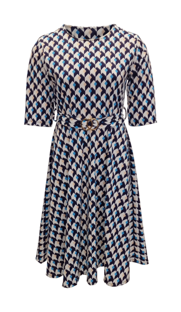 Dames  jurk Amelie - blauw/wit