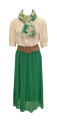 Dames plissé rok lang model - groen *