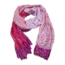 Viscose sjaal met bladmotief roze/fuchsia