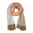 Remo Fashion Viscose sjaal met bladmotief beige/oranje
