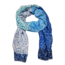 Remo Fashion Viscose sjaal met bladmotief blauw