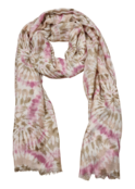Viscose sjaal grafische print beige/roze