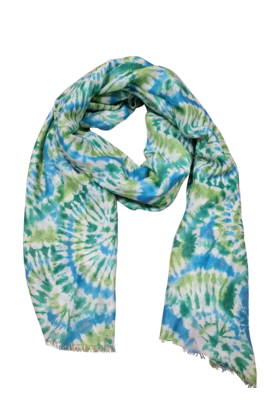 Viscose sjaal grafische print groen