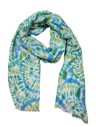 Viscose sjaal grafische print groen