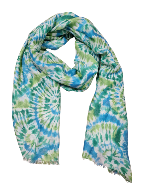 Viscose sjaal grafische print groen